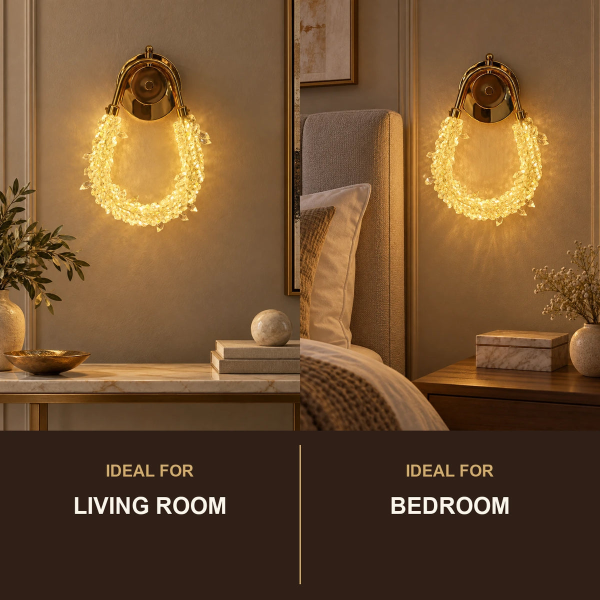 Faceted loop decorative wall light room-use guide
