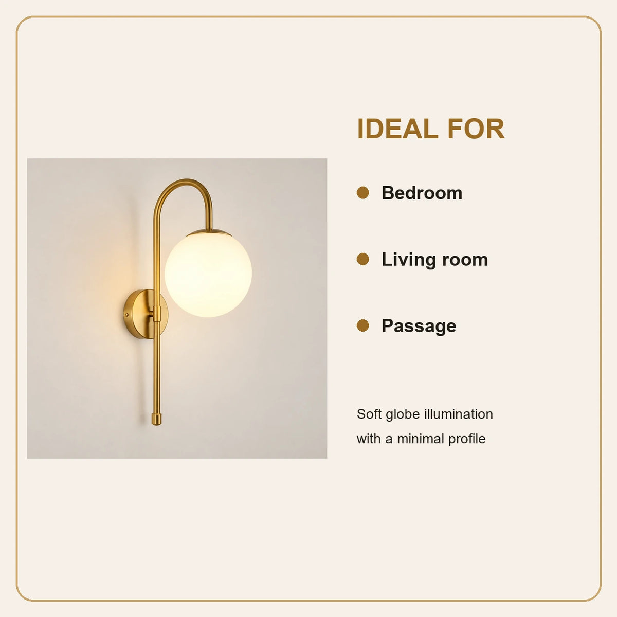 Arched globe wall light room-use guide
