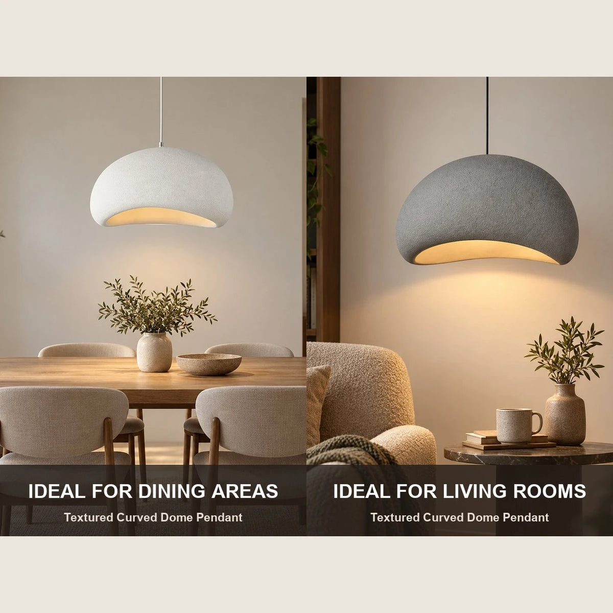 Textured curved dome pendant room-use guide
