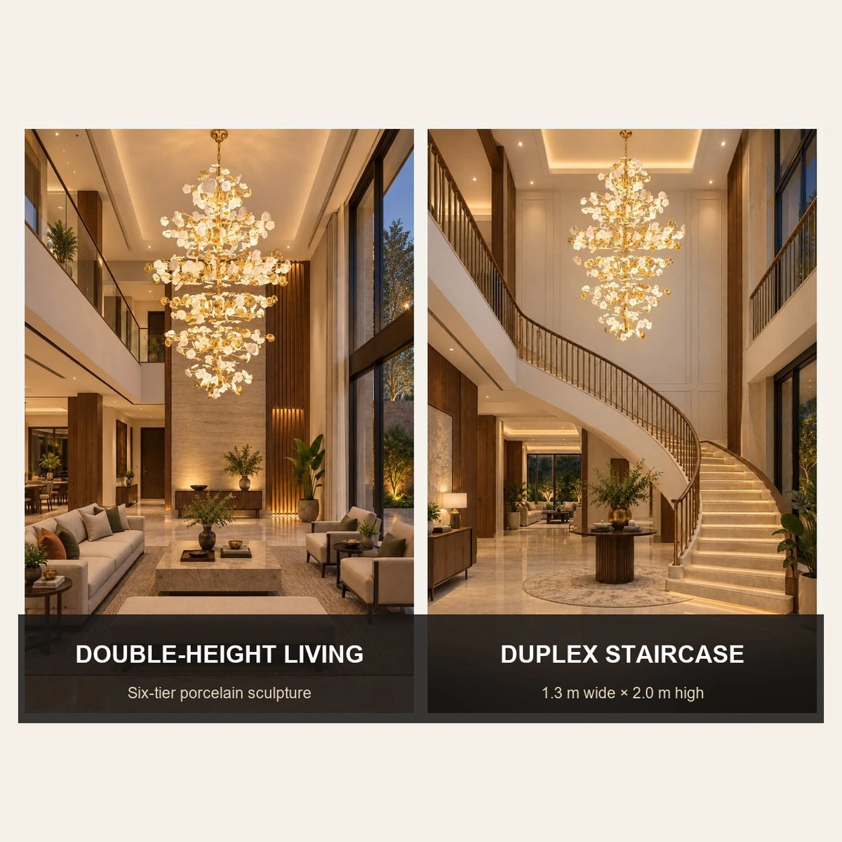 Porcelain leaf branch chandelier room-use guide