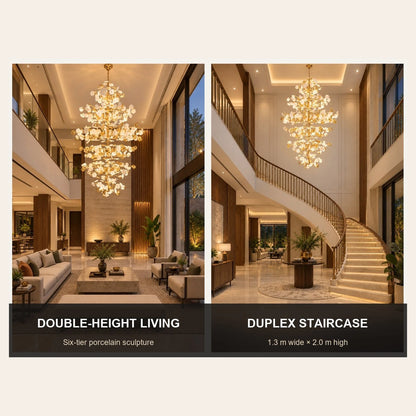 Porcelain leaf branch chandelier room-use guide