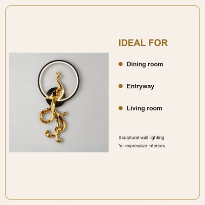 Peacock ring wall sculpture room-use guide