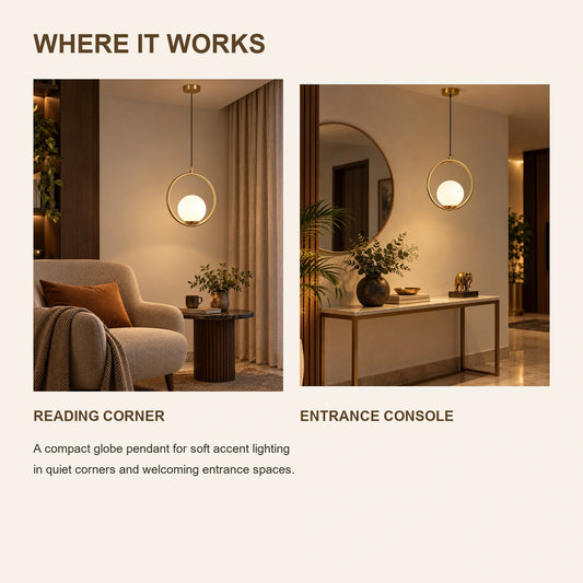 Orbital globe pendant room-use guide