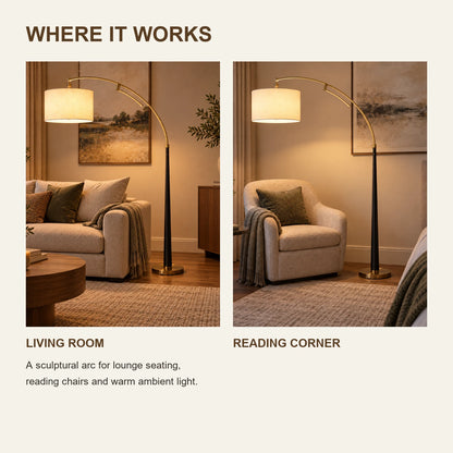 Arc floor lamp room-use guide