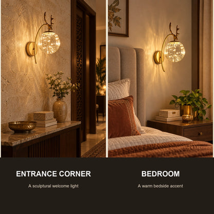 Antler bubble-globe wall sconce room-use guide