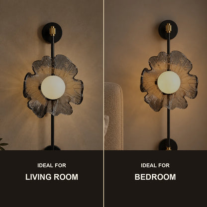 Sculptural flower globe wall light room-use guide