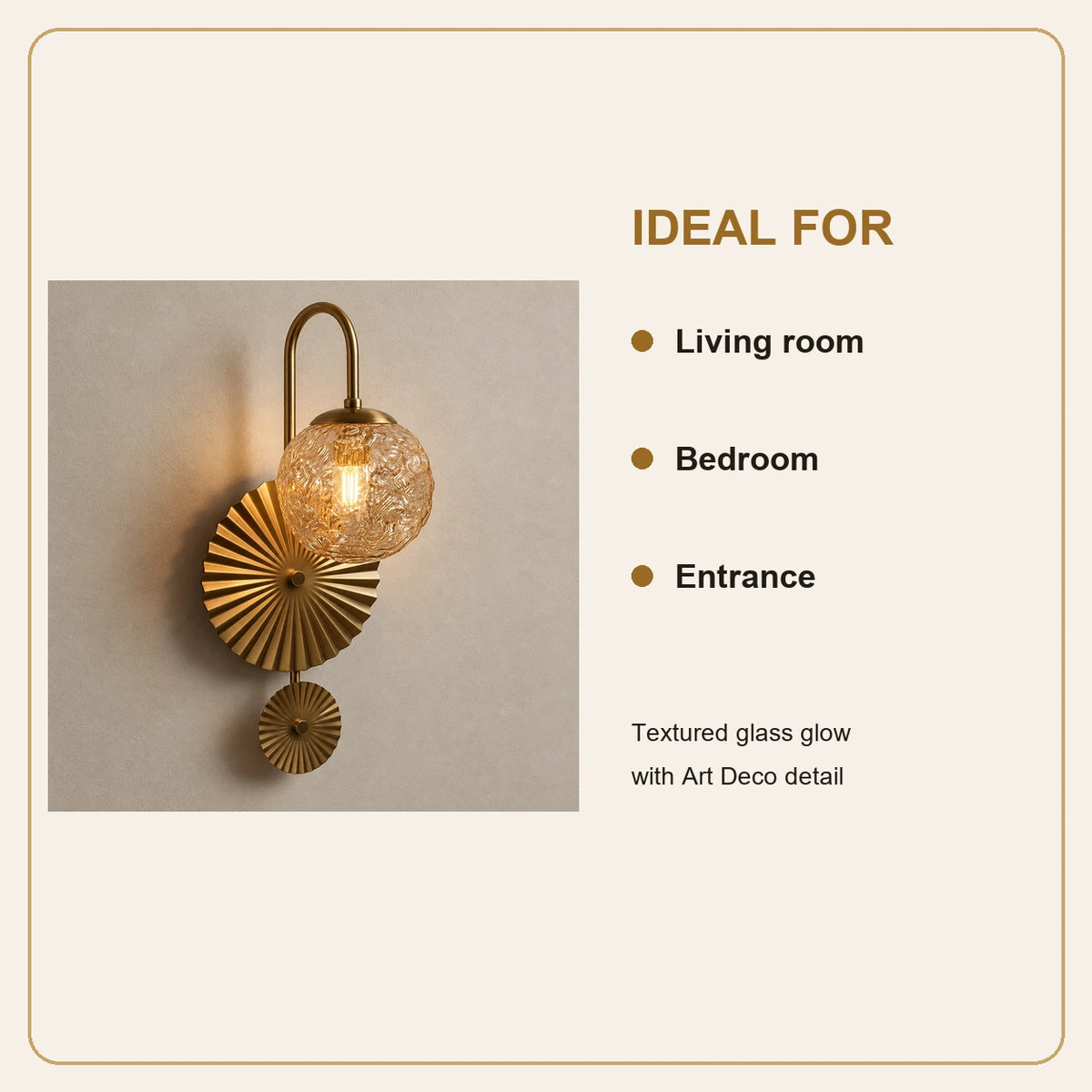 Textured globe fan wall light room-use guide