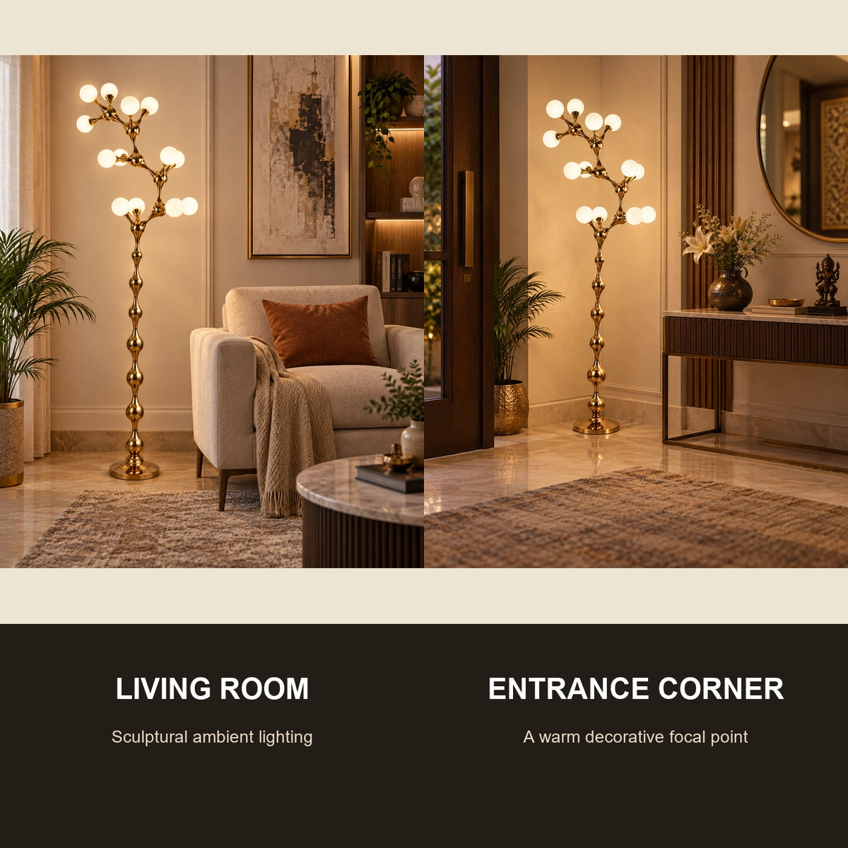 Vine floor lamp room-use guide for living rooms and entrance corners
