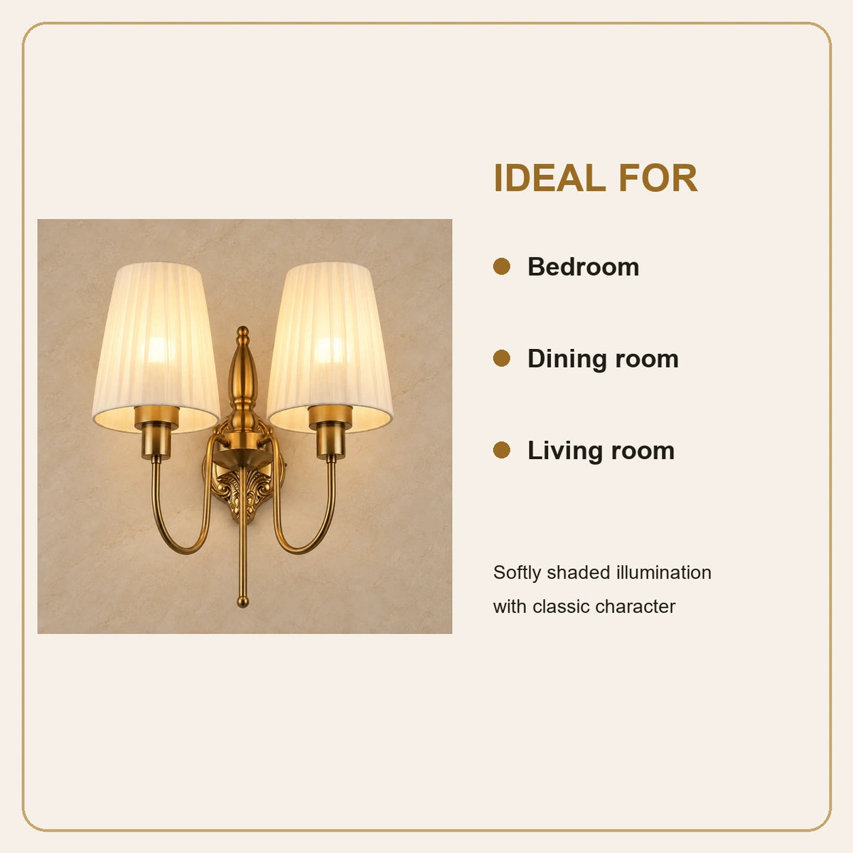 Twin pleated-shade wall sconce room-use guide