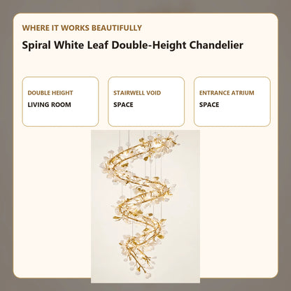 Spiral White Leaf Double-Height Chandelier room-use guide