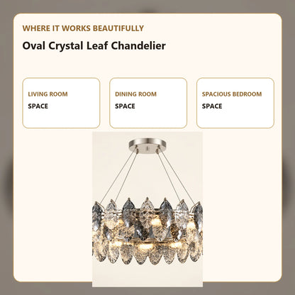 Oval Crystal Leaf Chandelier room-use guide