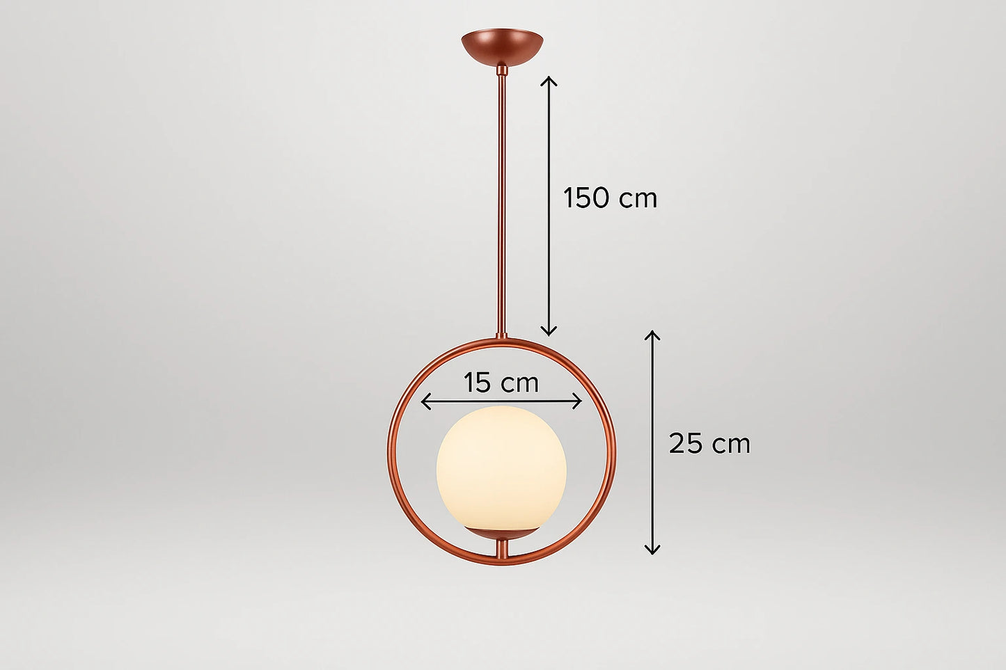 B&B Spherical Metal & Glass Hanging Light