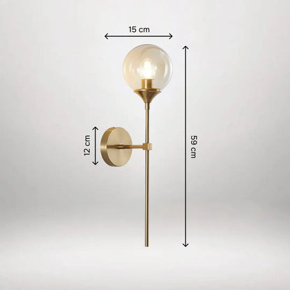 B&B Round Ball Head Golden Wall Lamp - Bliss and Birch