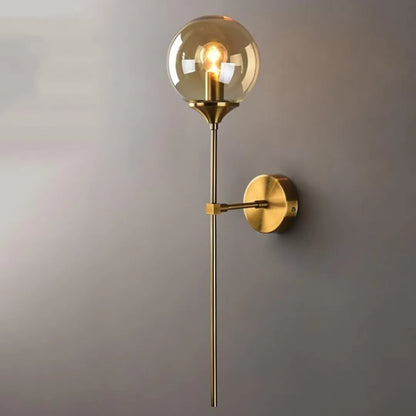 B&B Round Ball Head Golden Wall Lamp - Bliss and Birch