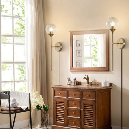 B&B Round Ball Head Golden Wall Lamp - Bliss and Birch