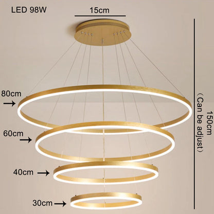 Four Rings Circle Chandelier – Modern Hanging Light
