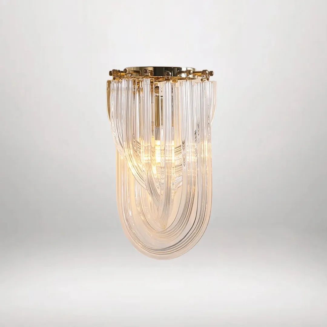 B&B Single Head Glass Lampshade Wall Sconce