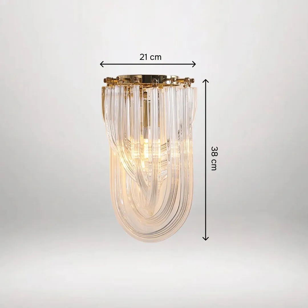 B&B Single Head Glass Lampshade Wall Sconce