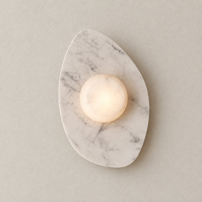 Sloppy Marble Wall Lamp, White / White Stone, generated full product hero based on real product video