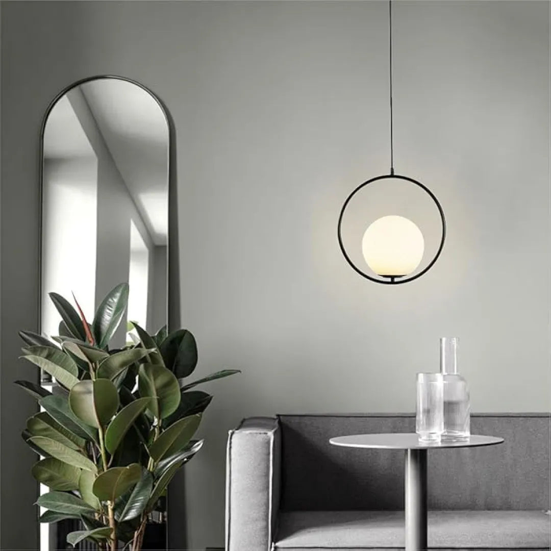 B&B Spherical Metal & Glass Hanging Light
