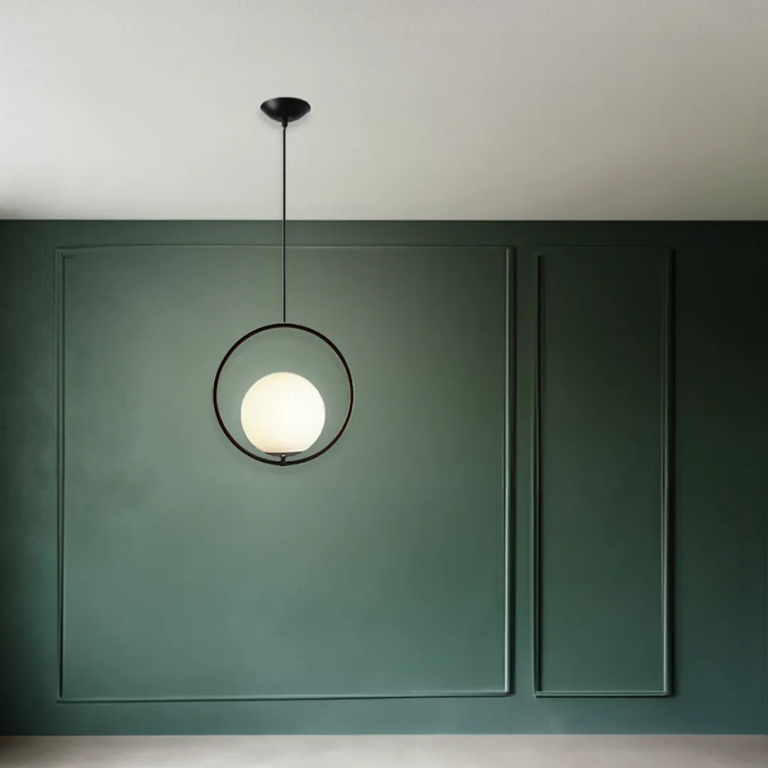 B&B Spherical Metal & Glass Hanging Light