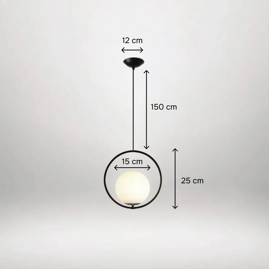 B&B Spherical Metal & Glass Hanging Light