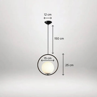 B&B Spherical Metal & Glass Hanging Light - Bliss and Birch