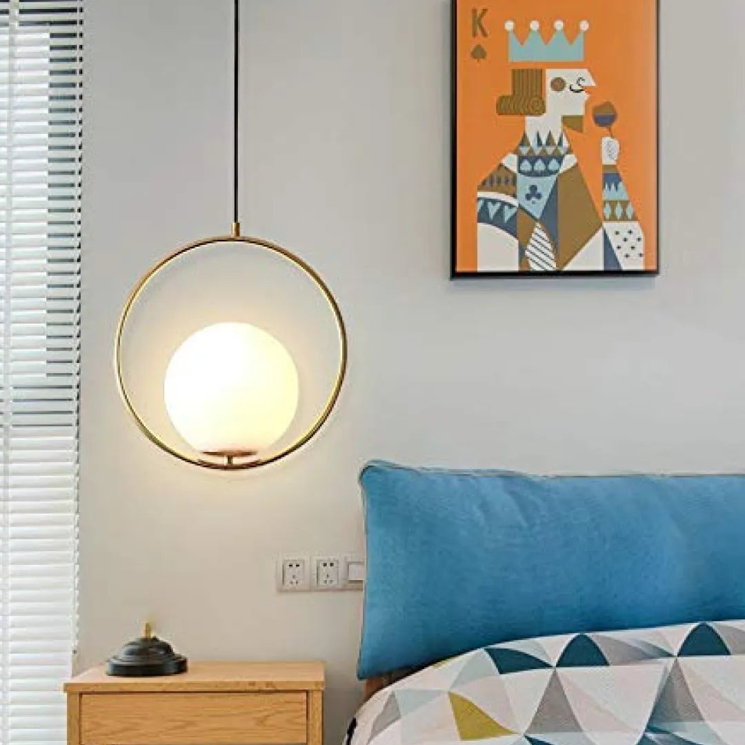 B&B Spherical Metal & Glass Hanging Light