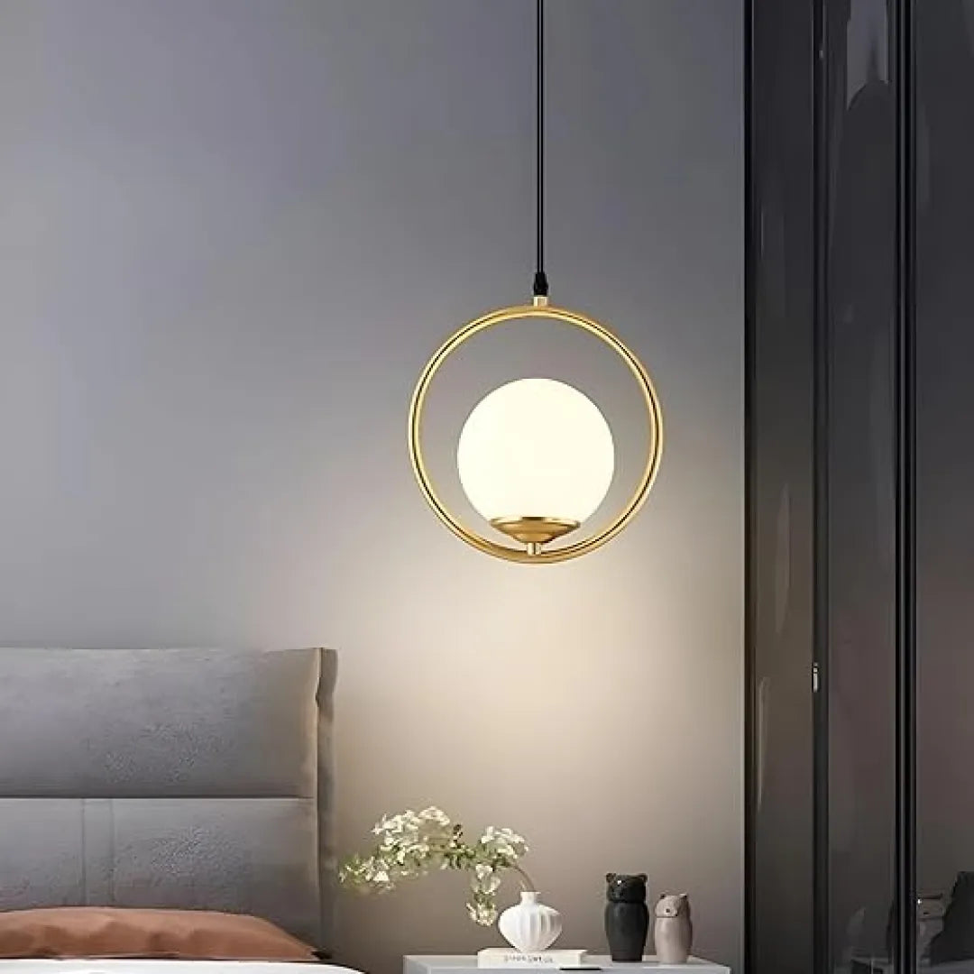B&B Spherical Metal & Glass Hanging Light