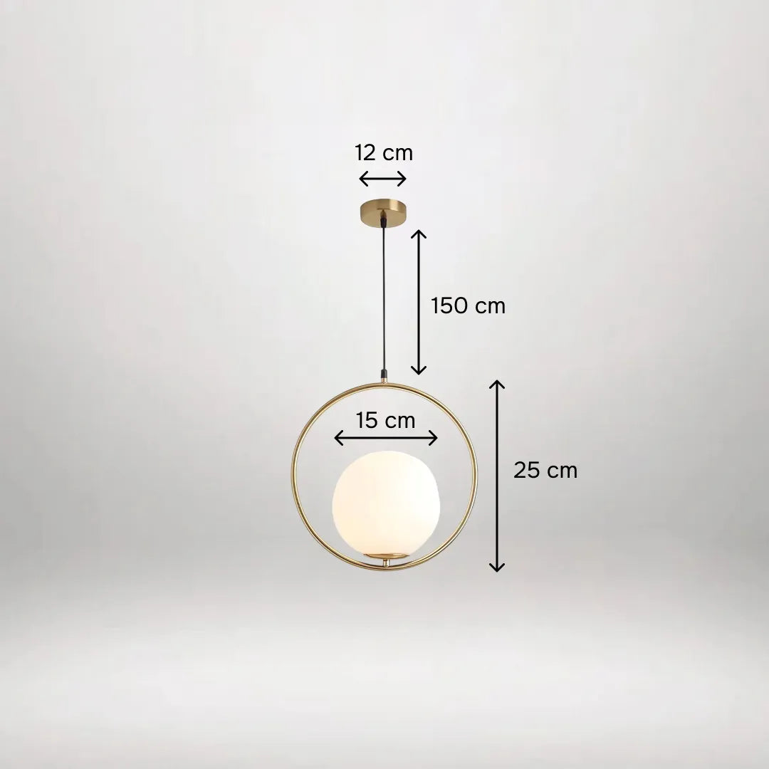 B&B Spherical Metal & Glass Hanging Light