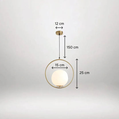 B&B Spherical Metal & Glass Hanging Light - Bliss and Birch