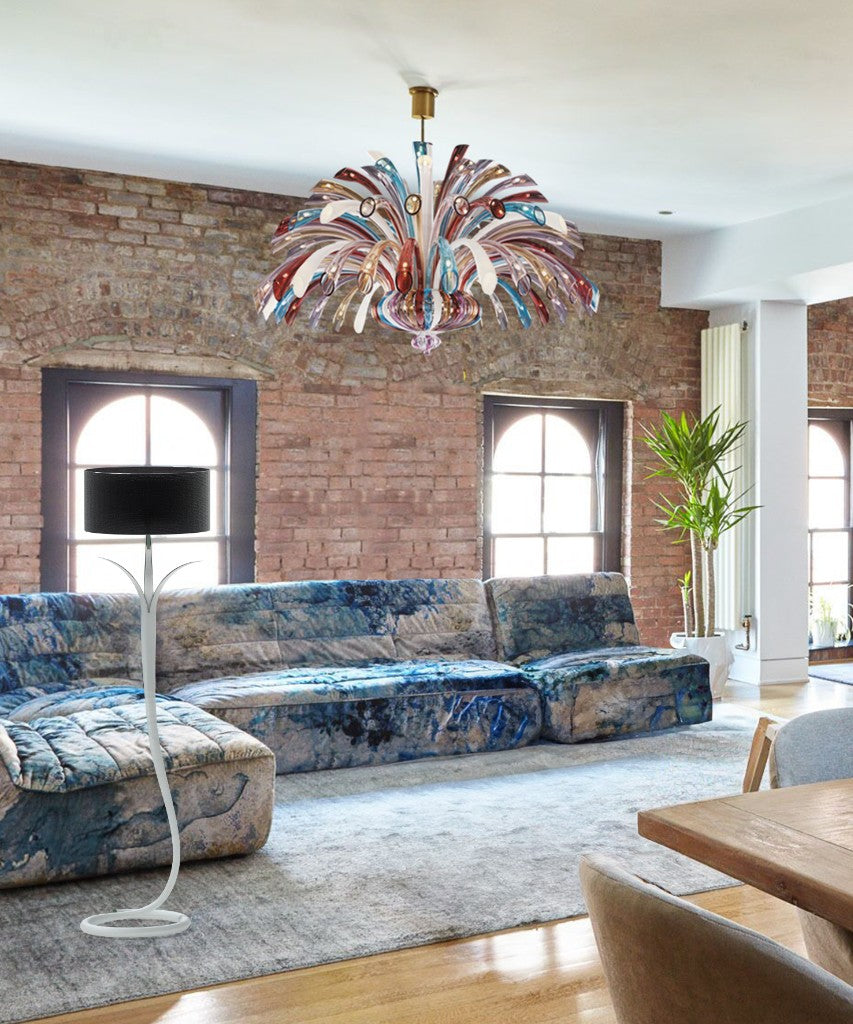 Handcrafted White Glass Chandelier – 900 mm Luxury Statement