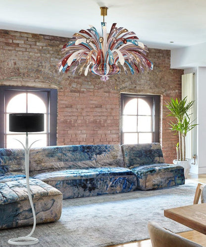 Handcrafted White Glass Chandelier – 900 mm Luxury Statement