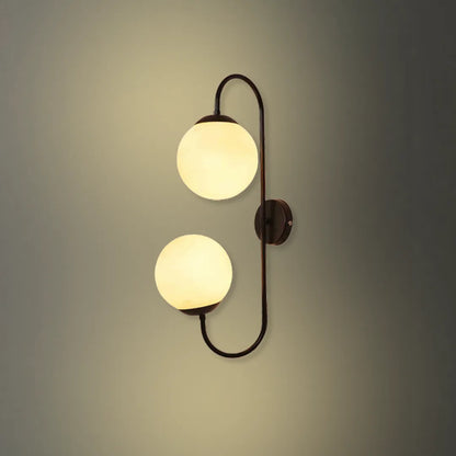 B&B S-Shape Dual Globe Glass Metal Wall Lamp (Black Edition) - Bliss and Birch