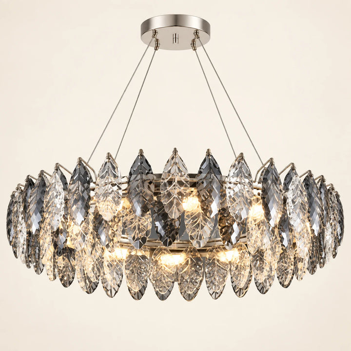 Bliss & Birch Oval Crystal Leaf Chandelier