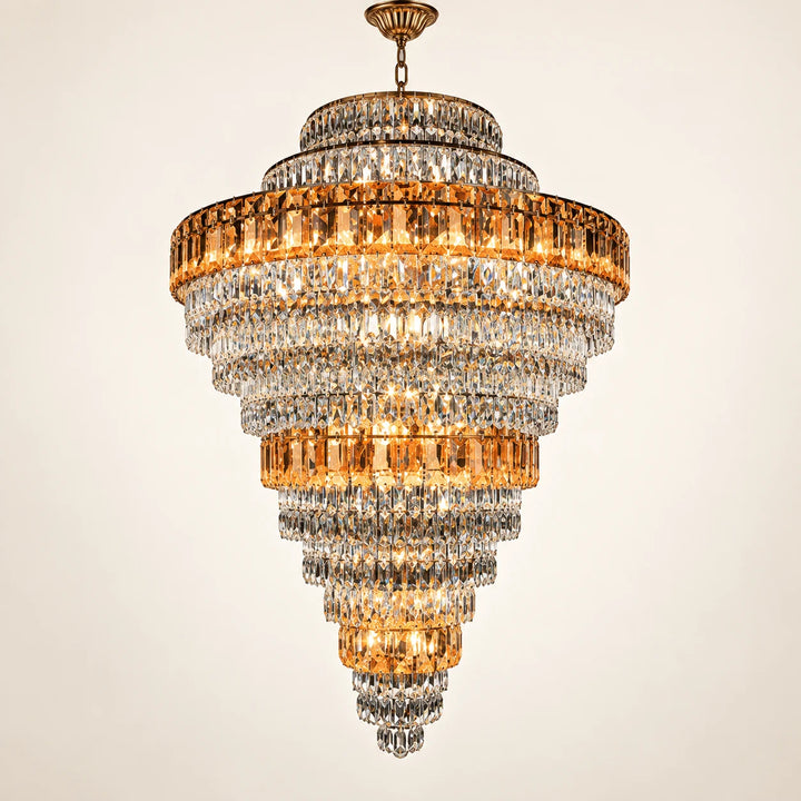 Bliss & Birch Tiered Amber Crystal Chandelier