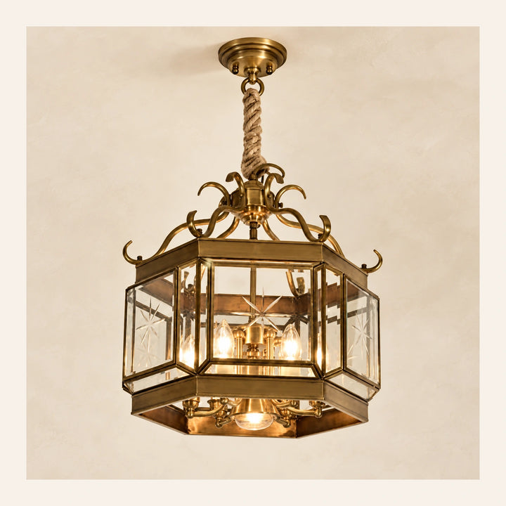 Bliss & Birch Ornate Glass Lantern Pendant