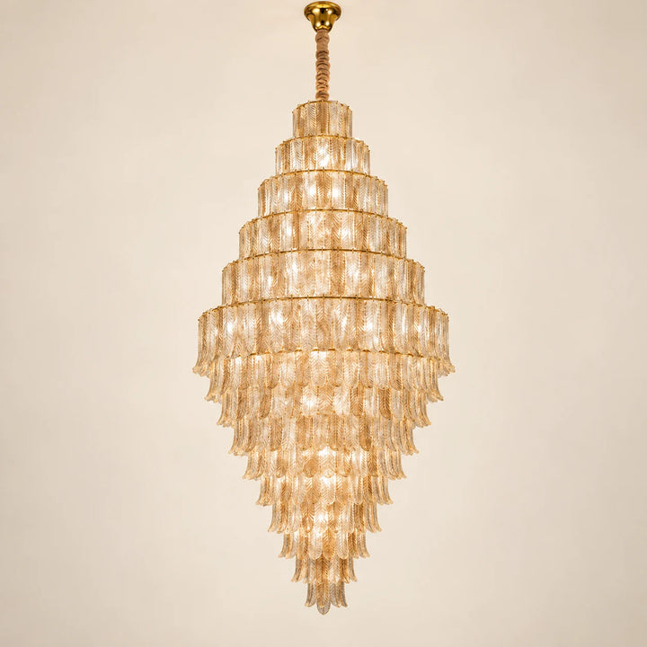 Bliss & Birch Tiered Ribbed Glass Cascade Chandelier