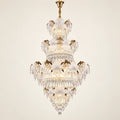 Tiered white crystal leaf chandelier on a clean studio background