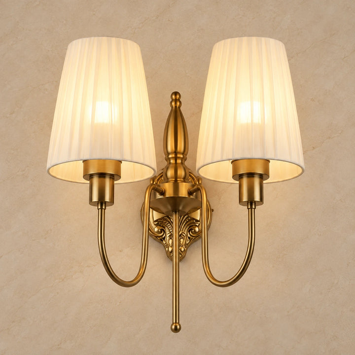 Bliss & Birch Twin Pleated Shade Wall Sconce