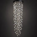 Cascading butterfly crystal chandelier on a clean studio background