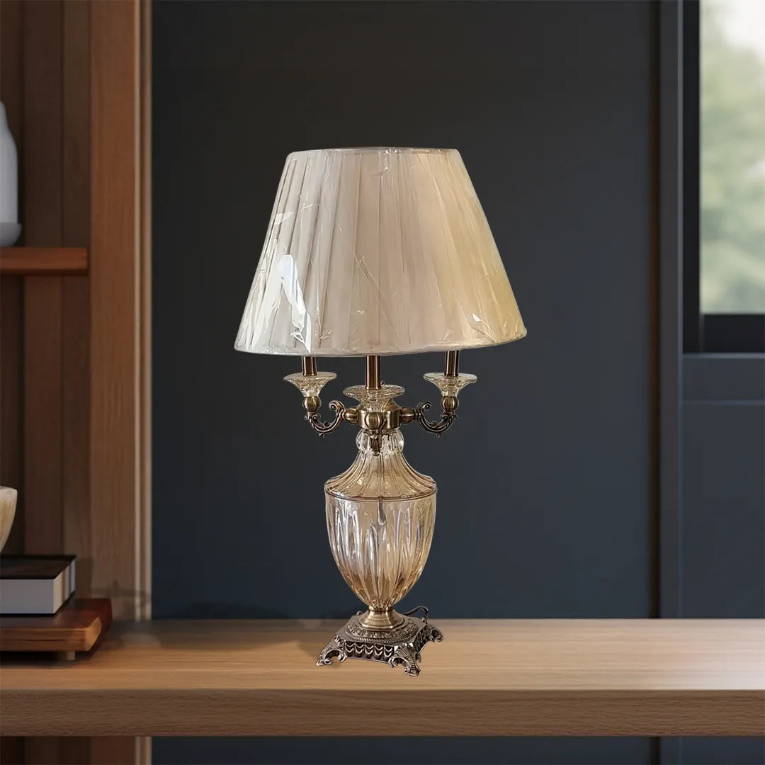 B&B Brown Metal Traditional Rectangle Table Lamp
