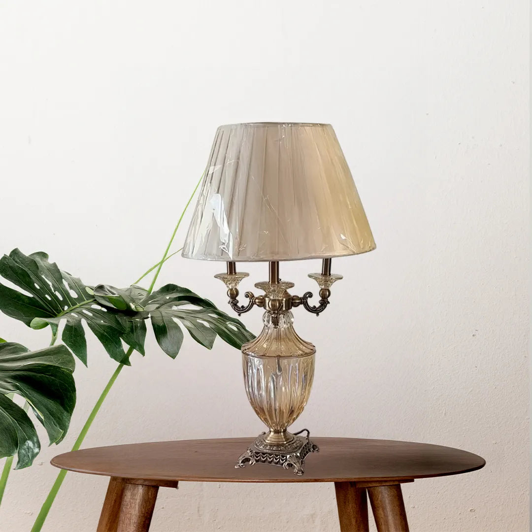 B&B Brown Metal Traditional Rectangle Table Lamp