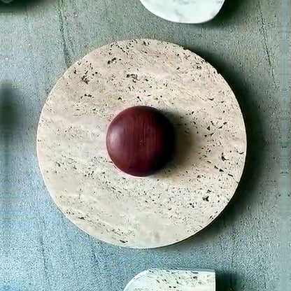 Travertine Orbis Plain Wall Lamp - Travertine Orbis Plain - authentic mounted-wall product image