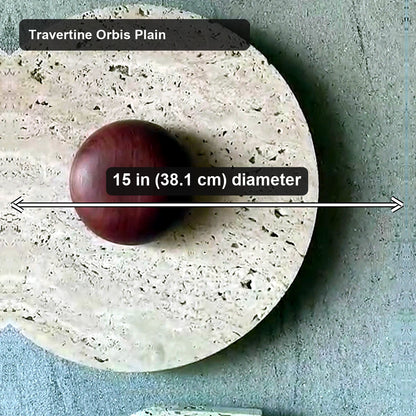 Travertine Orbis Plain Wall Lamp - Travertine Orbis Plain - verified dimensions marked on real product image