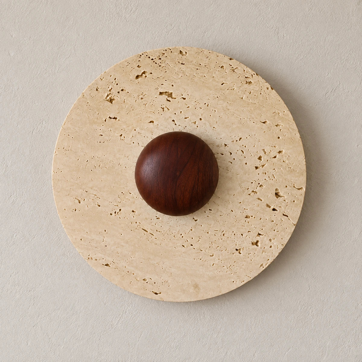 Travertine Orbis Plain wall lamp — illustrative full product image