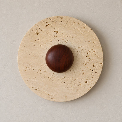 Travertine Orbis Plain wall lamp — illustrative full product image