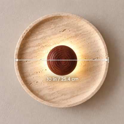 Travis Curv wall lamp — verified outer diameter 10 in / 25.4 cm on illustrative product image