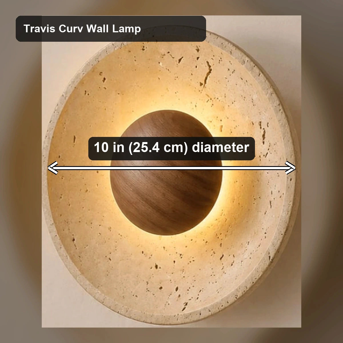 Travis Curv Wall Lamp - Travis Curv Wall Lamp - verified dimensions marked on real product image