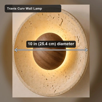 Travis Curv Wall Lamp - Travis Curv Wall Lamp - verified dimensions marked on real product image